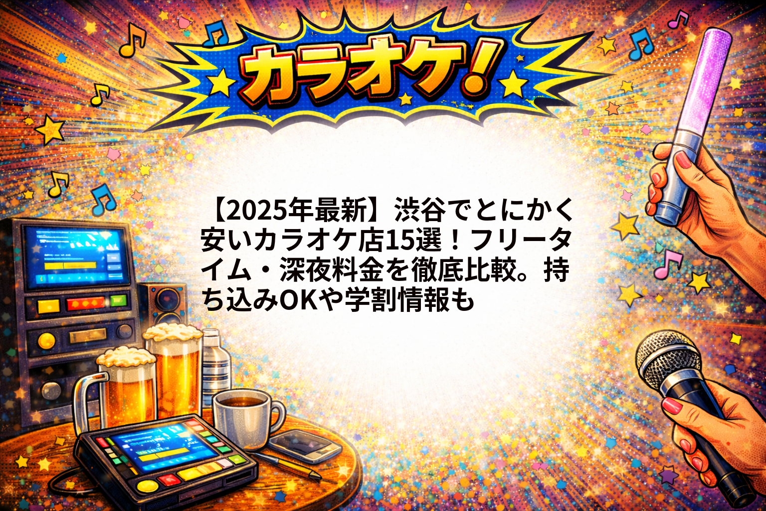 【2025年最新】渋谷でとにかく安いカラオケ店15選！フリータイム・深夜料金を徹底比較。持ち込みOKや学割情報も1